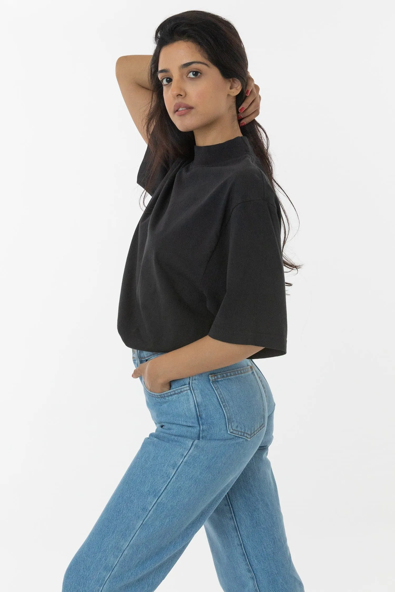 1825GD Unisex - Oversized Short Sleeve High Mockneck T-shirt