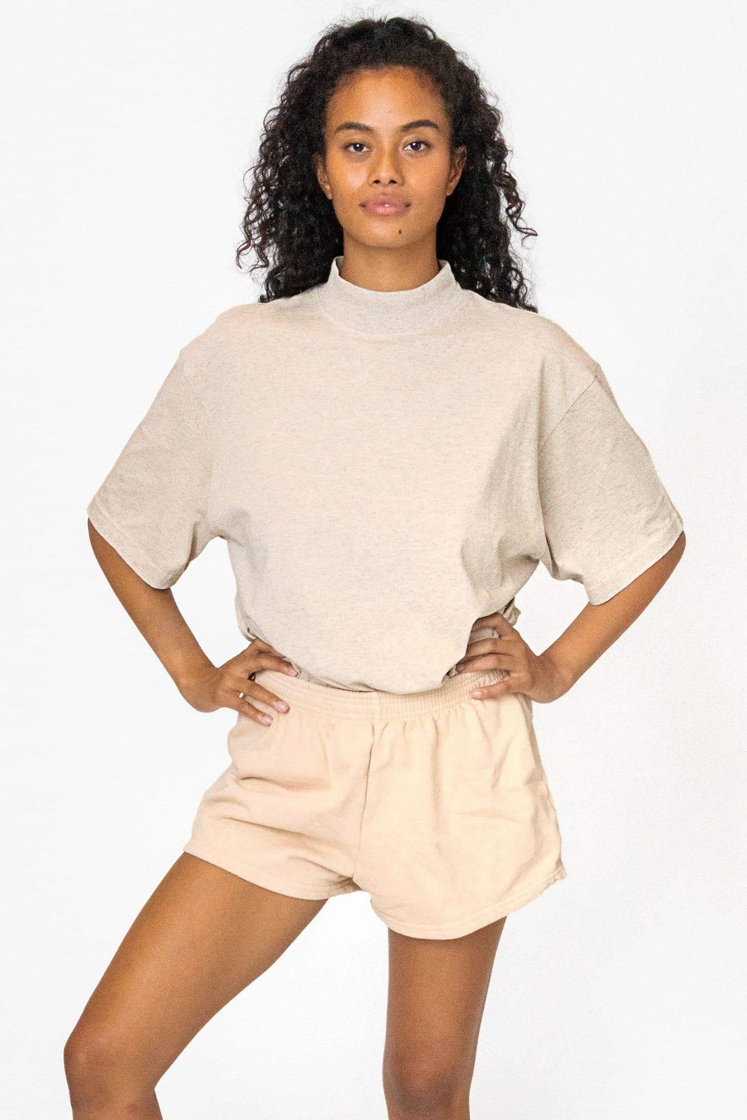 1825GD Unisex - Oversized Short Sleeve High Mockneck T-shirt