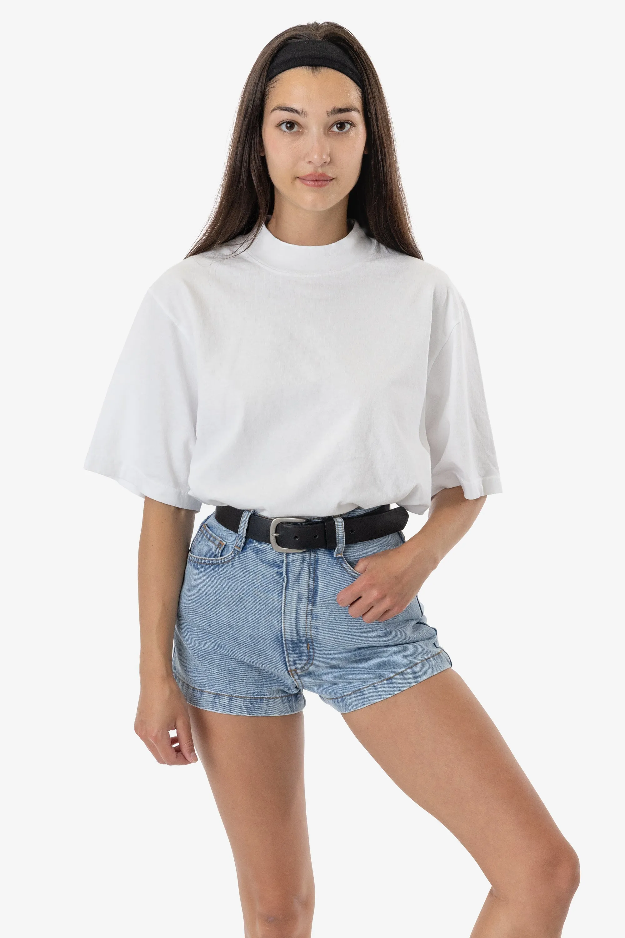 1825GD Unisex - Oversized Short Sleeve High Mockneck T-shirt