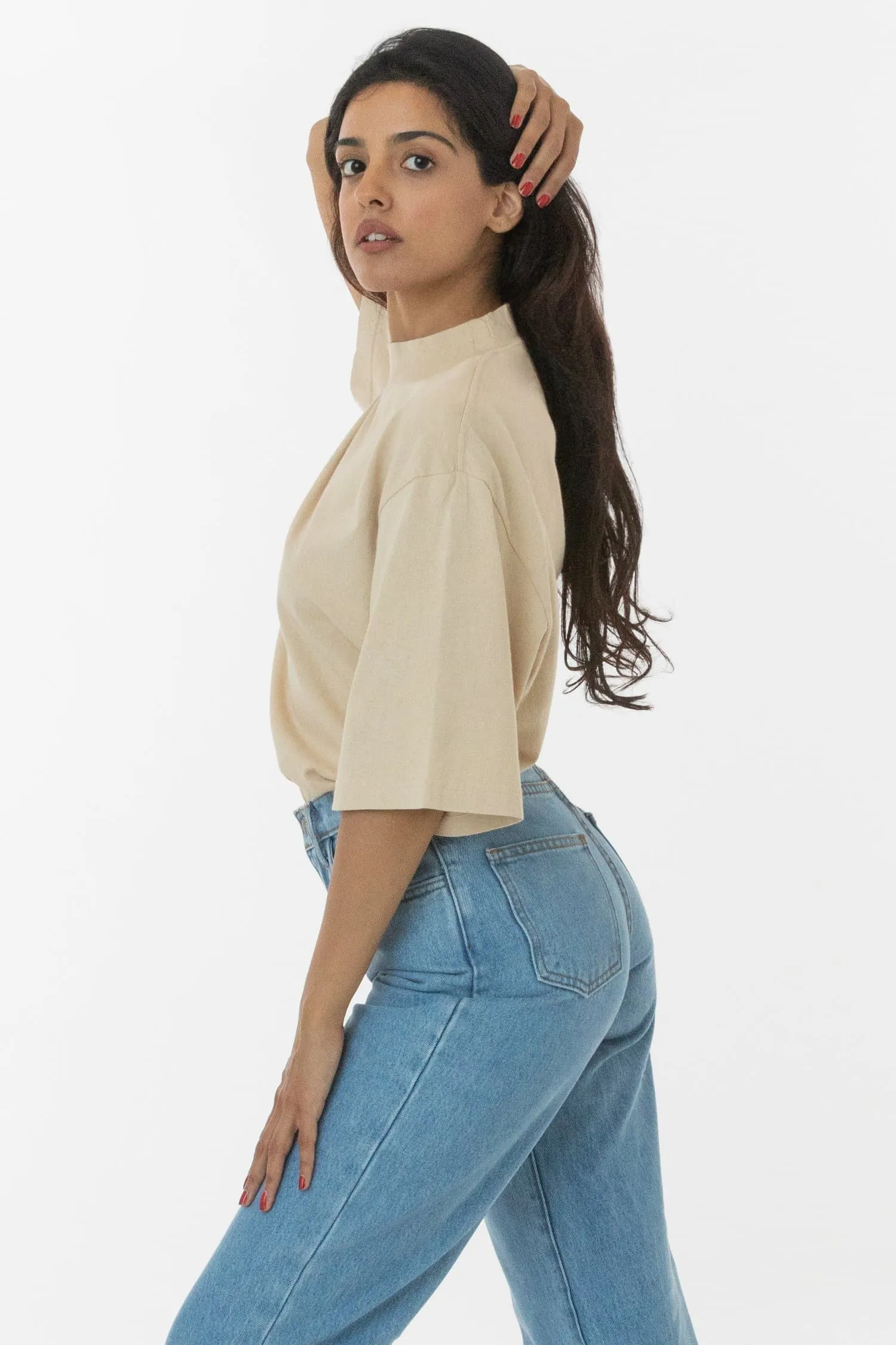 1825GD Unisex - Oversized Short Sleeve High Mockneck T-shirt