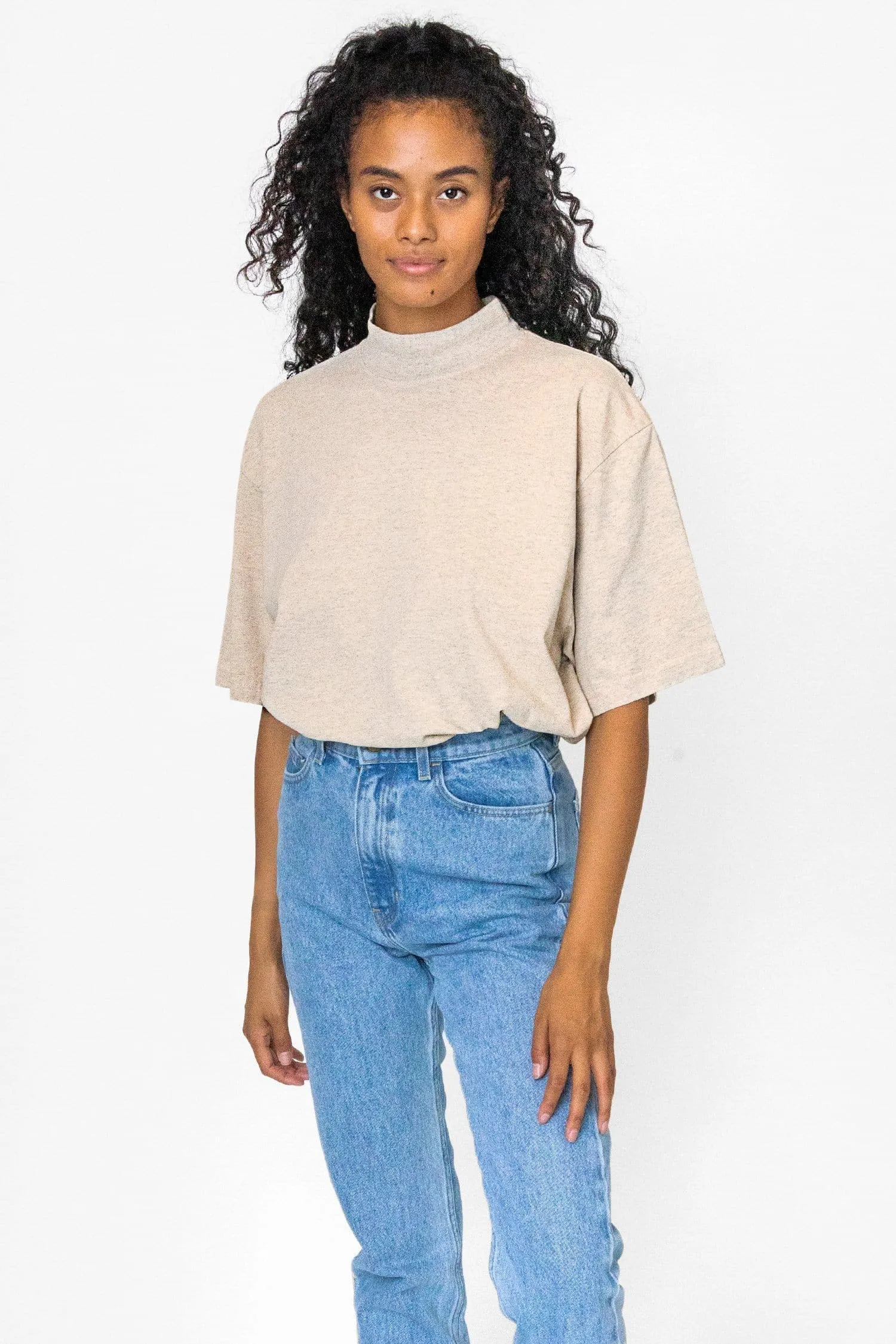 1825GD Unisex - Oversized Short Sleeve High Mockneck T-shirt