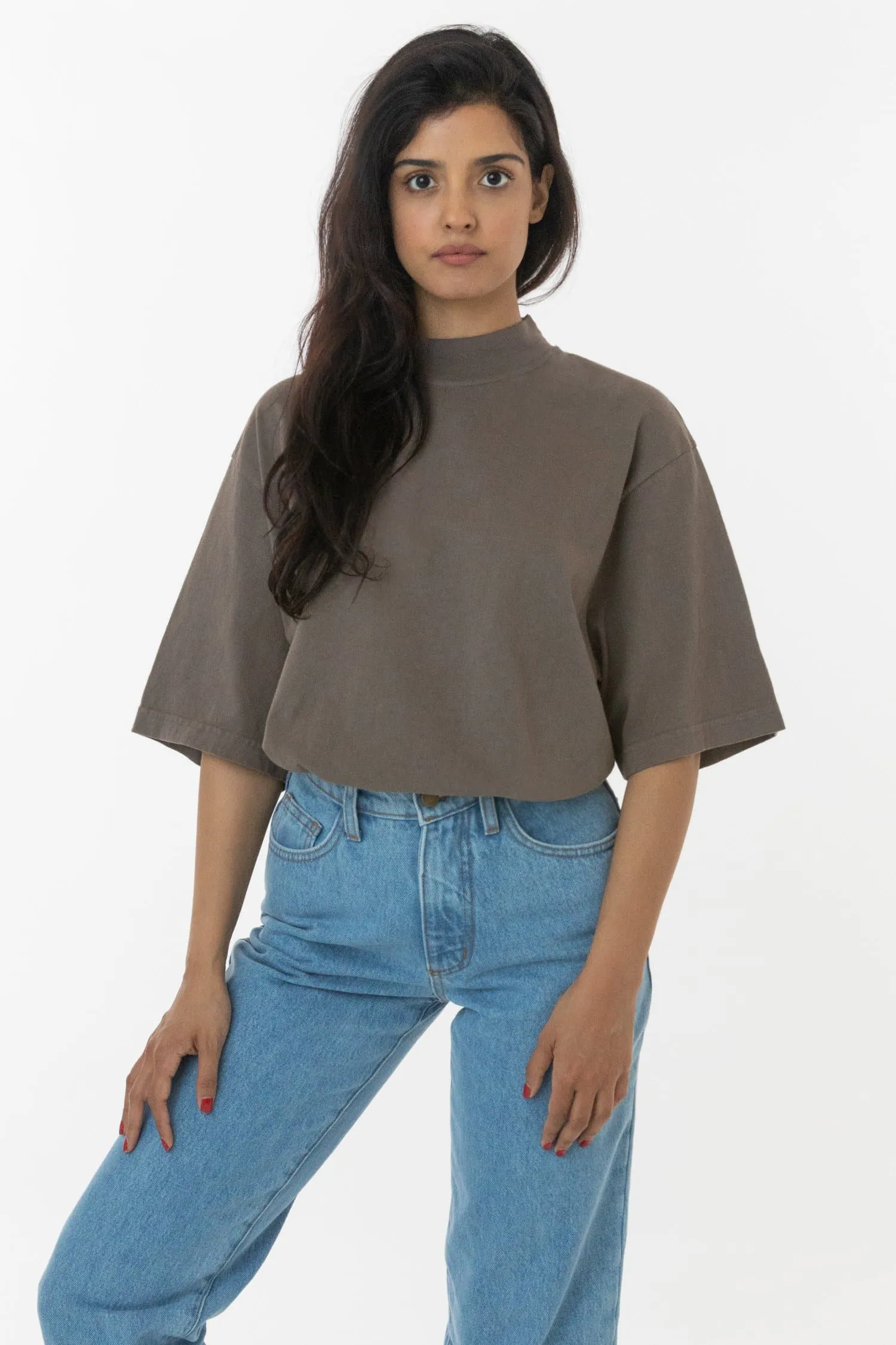 1825GD Unisex - Oversized Short Sleeve High Mockneck T-shirt