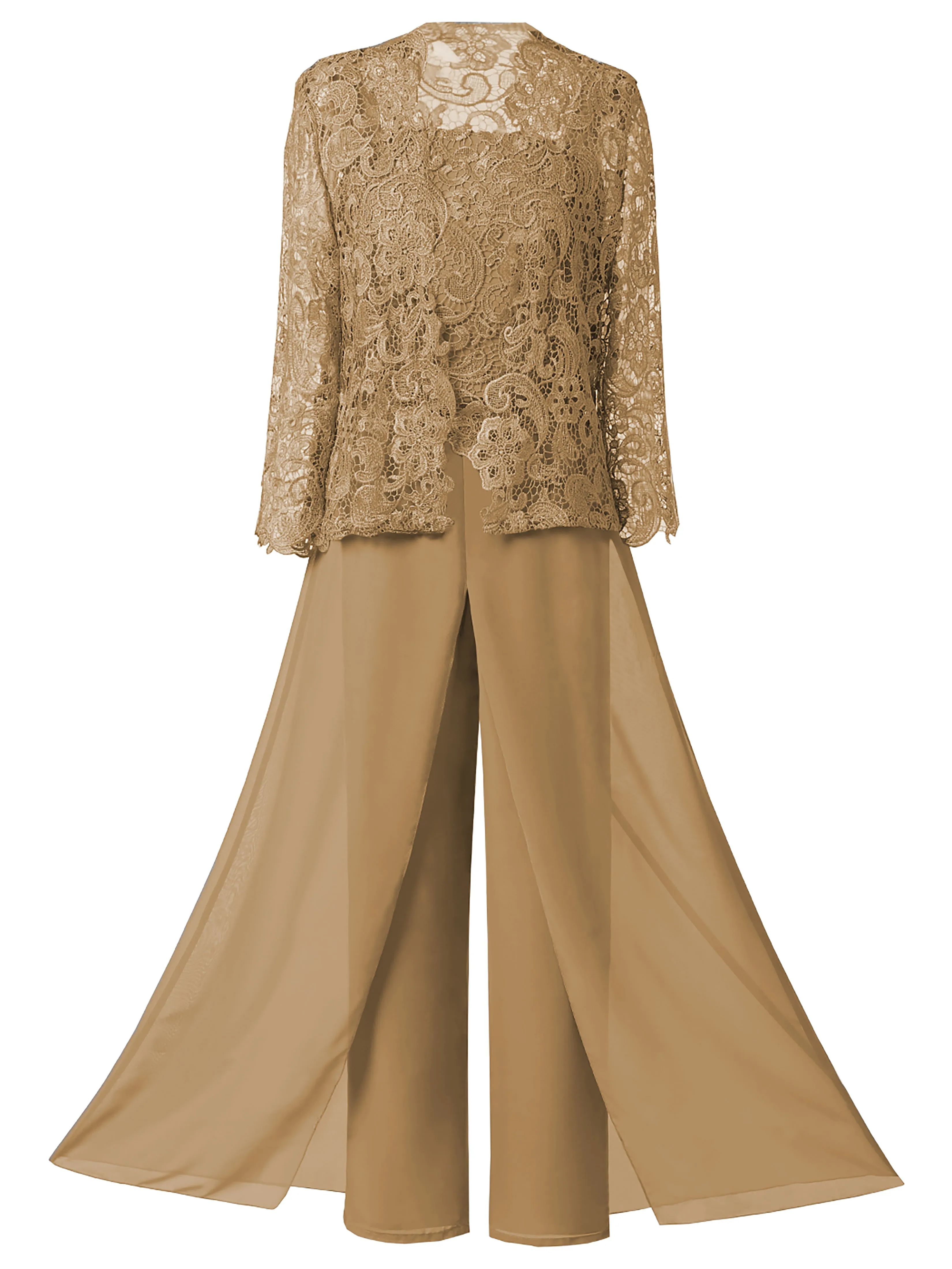 3 Pieces Lace Mother Of the Bride Dress Pants Suits