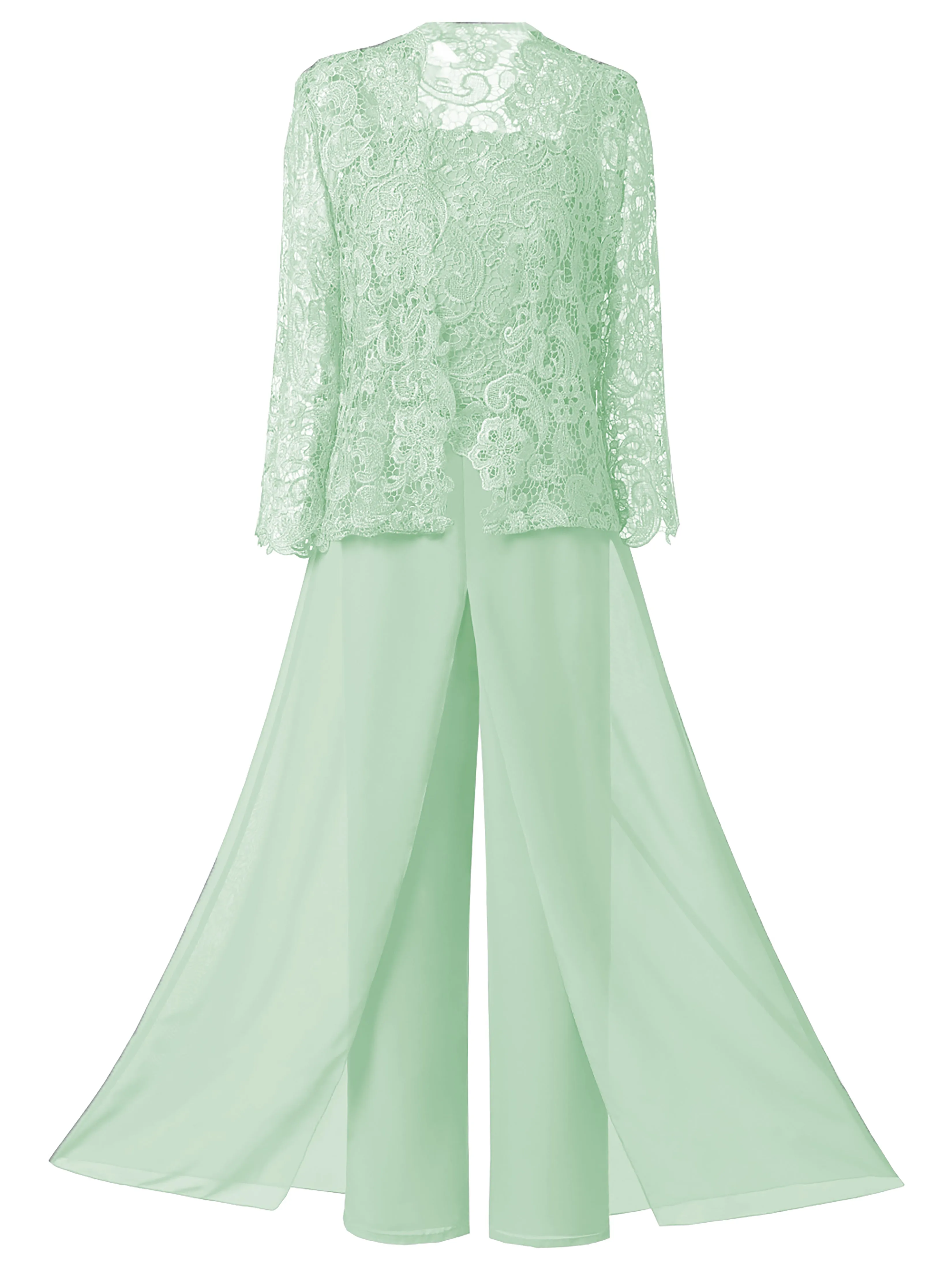 3 Pieces Lace Mother Of the Bride Dress Pants Suits