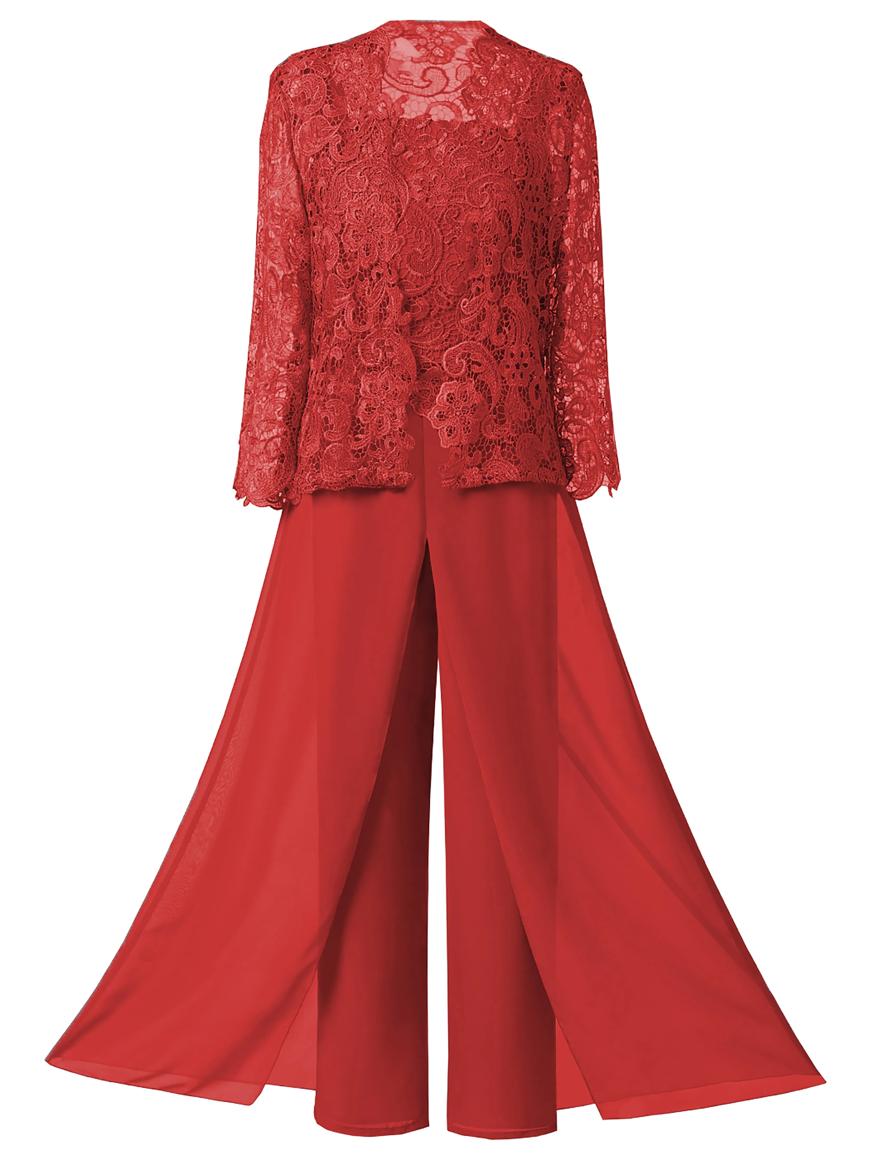 3 Pieces Lace Mother Of the Bride Dress Pants Suits