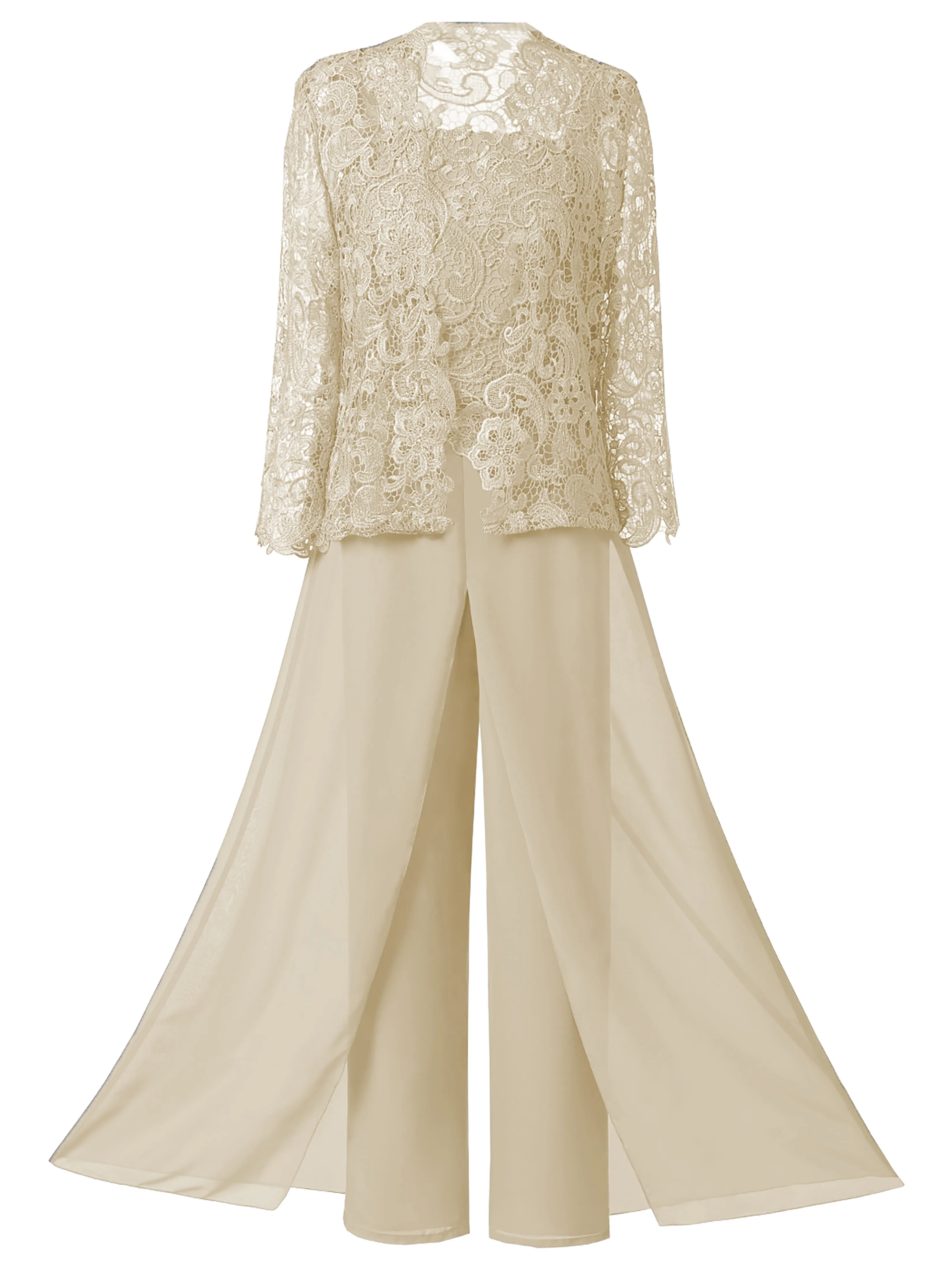3 Pieces Lace Mother Of the Bride Dress Pants Suits