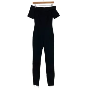 3x1 Black Denim Off the Shoulder Jumpsuit- Size XS
