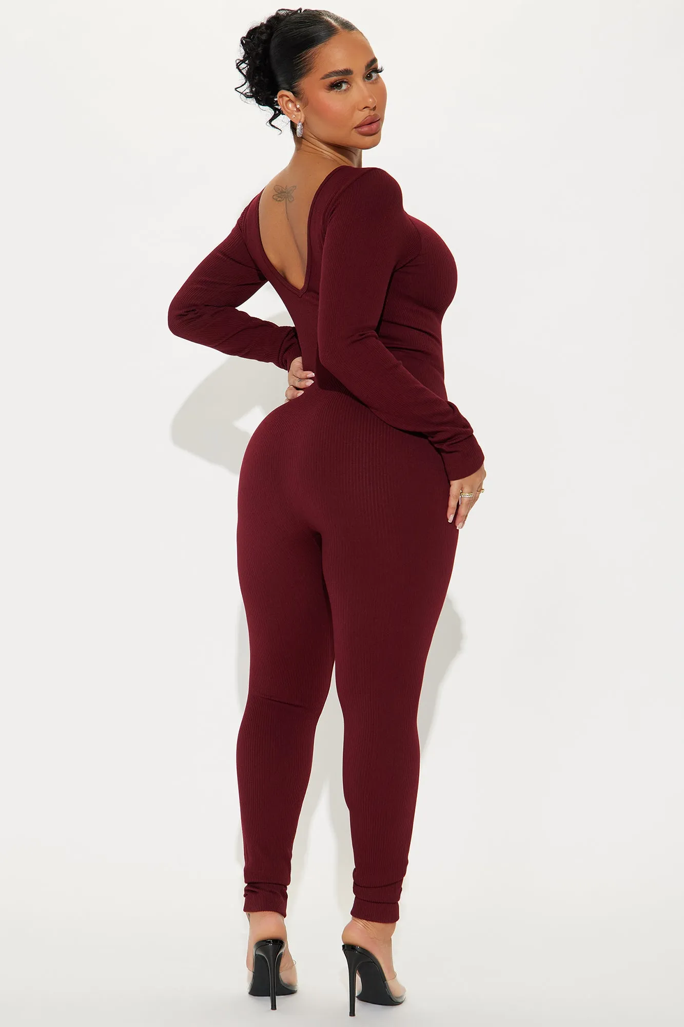 Adelaide Seamless Jumpsuit - Burgundy
