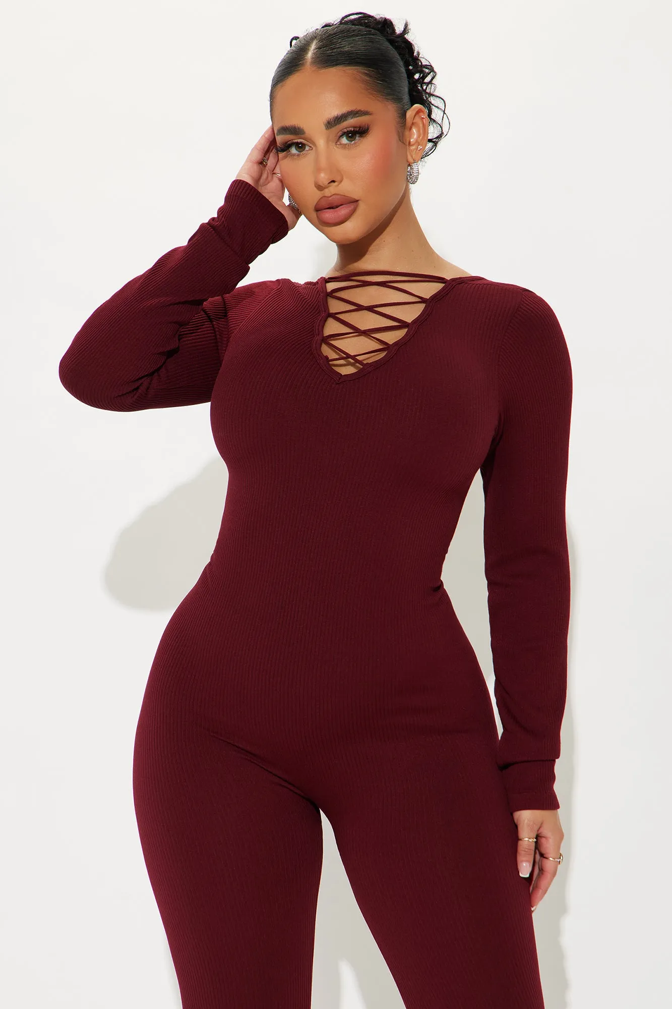 Adelaide Seamless Jumpsuit - Burgundy