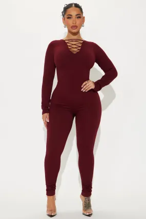 Adelaide Seamless Jumpsuit - Burgundy