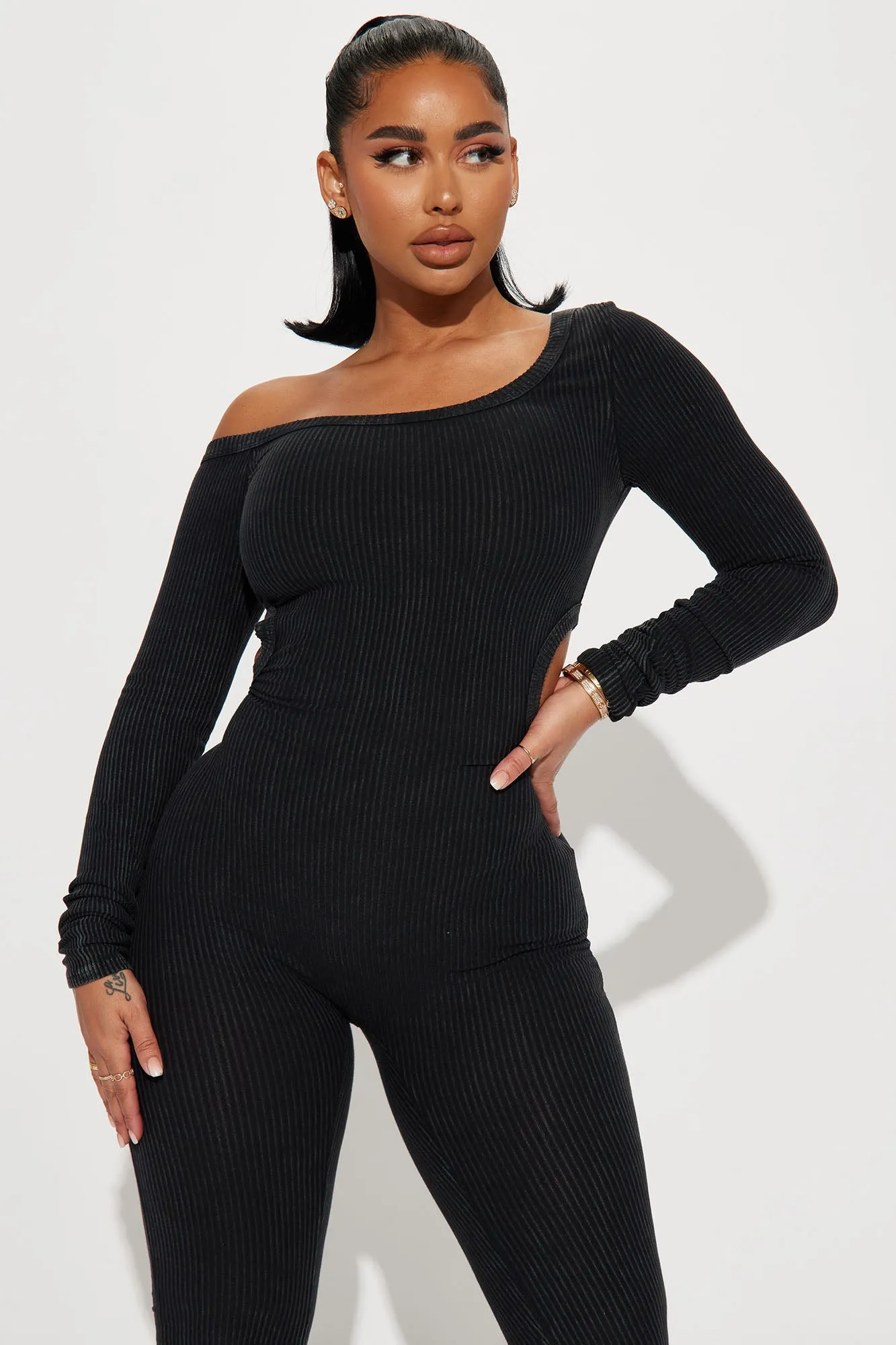 Ashton Mineral Wash Jumpsuit - Black