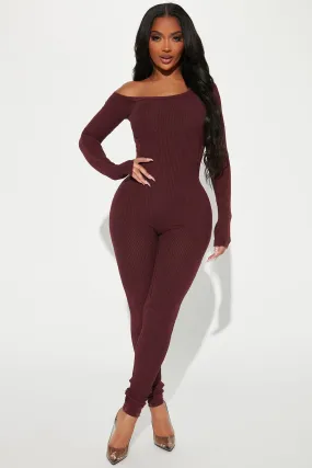 Ashton Mineral Wash Jumpsuit - Burgundy