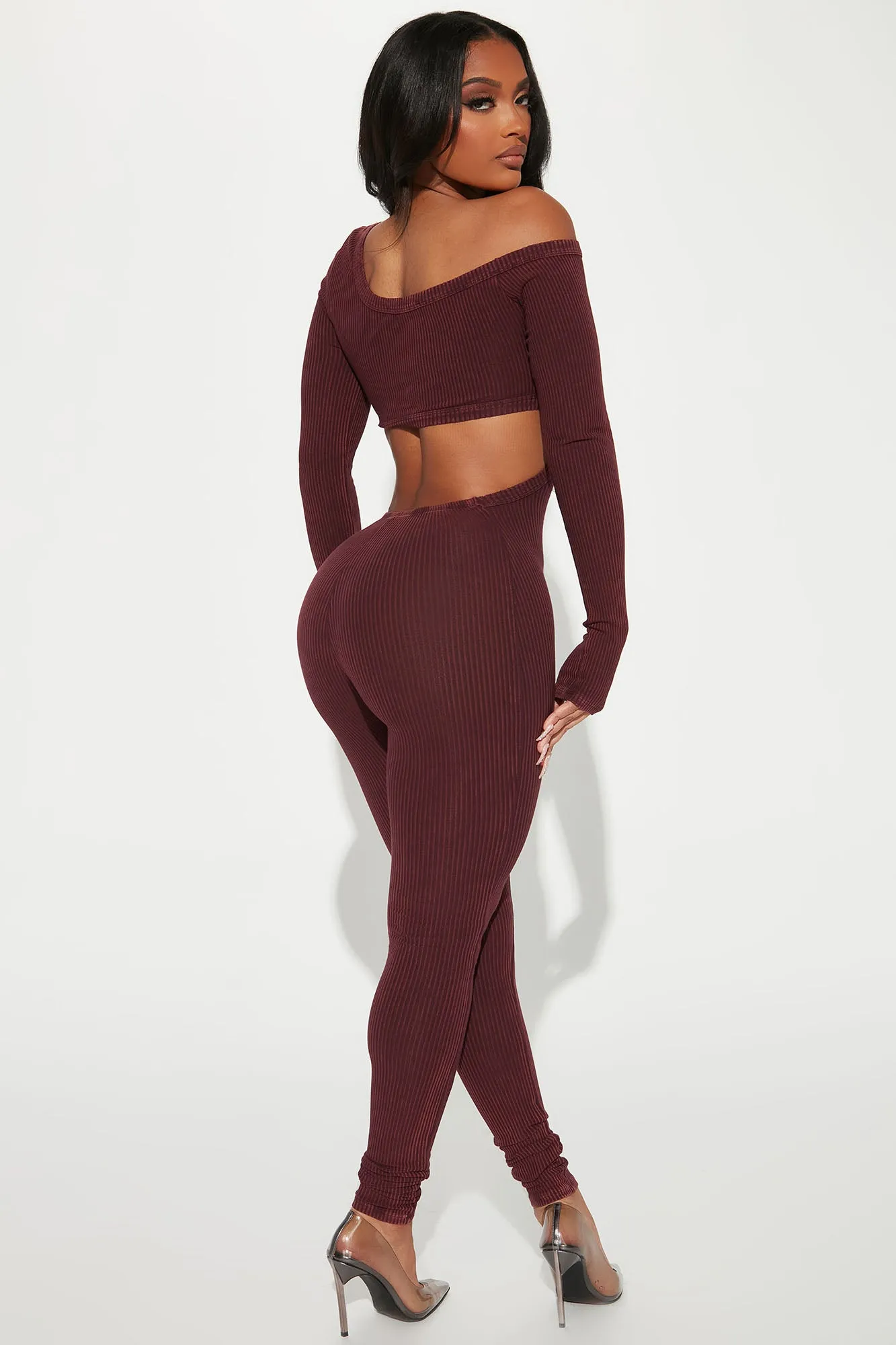 Ashton Mineral Wash Jumpsuit - Burgundy