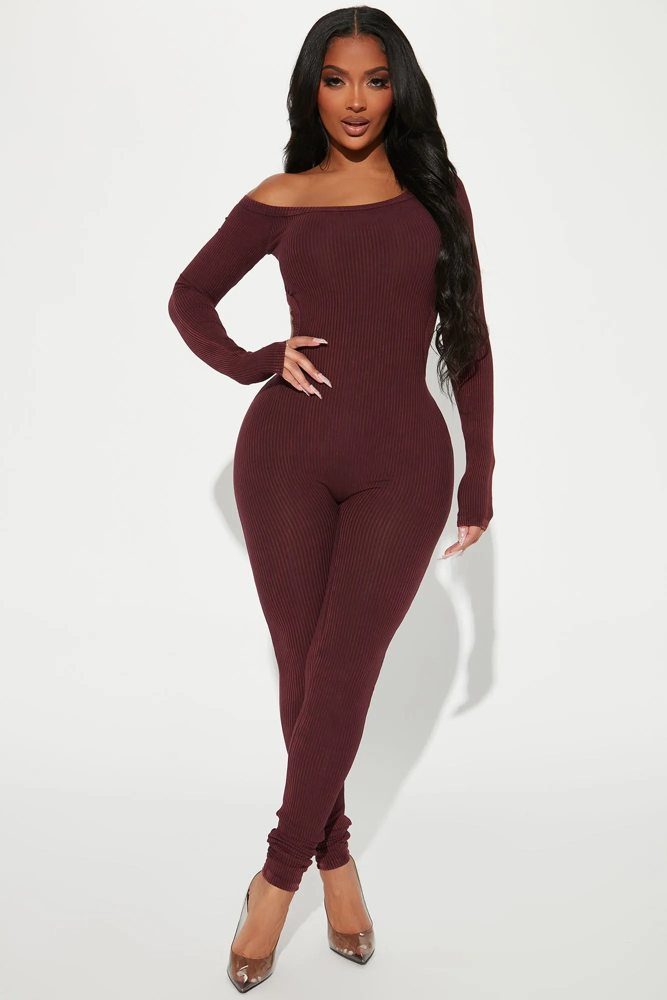 Ashton Mineral Wash Jumpsuit - Burgundy