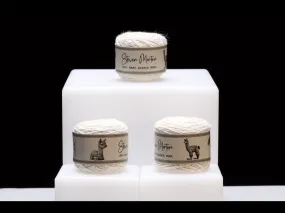 Baby Alpaca Yarn - Natural White (Set of 3)