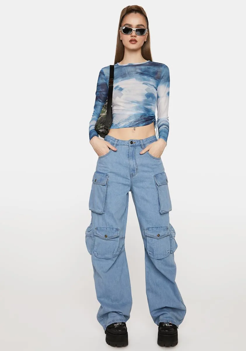 Belle Denim Cargo Pants