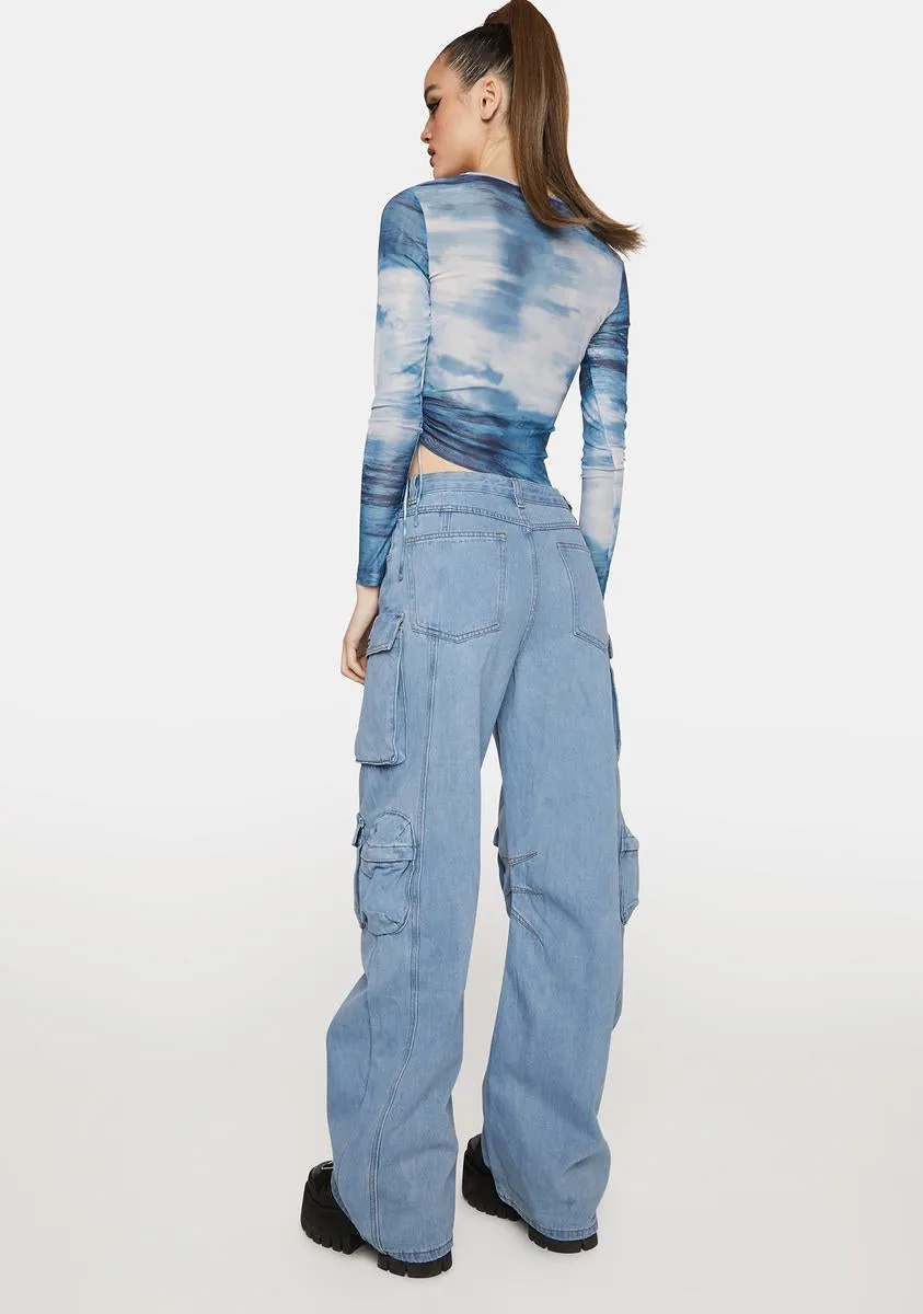 Belle Denim Cargo Pants