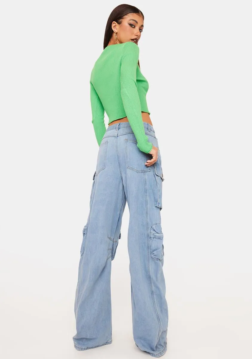 Belle Denim Cargo Pants