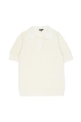 Benjamin Cream Crochet Polo