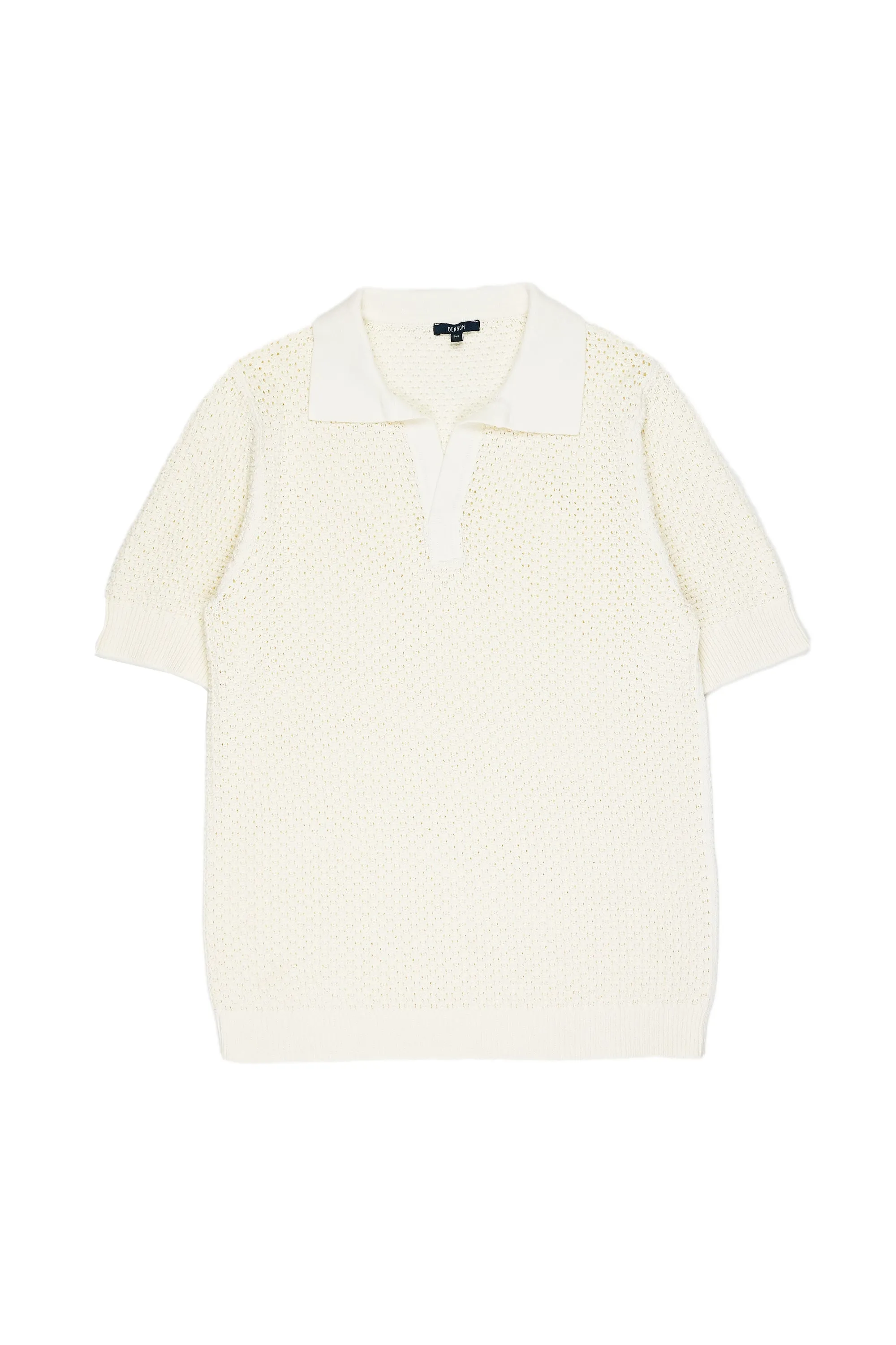 Benjamin Cream Crochet Polo