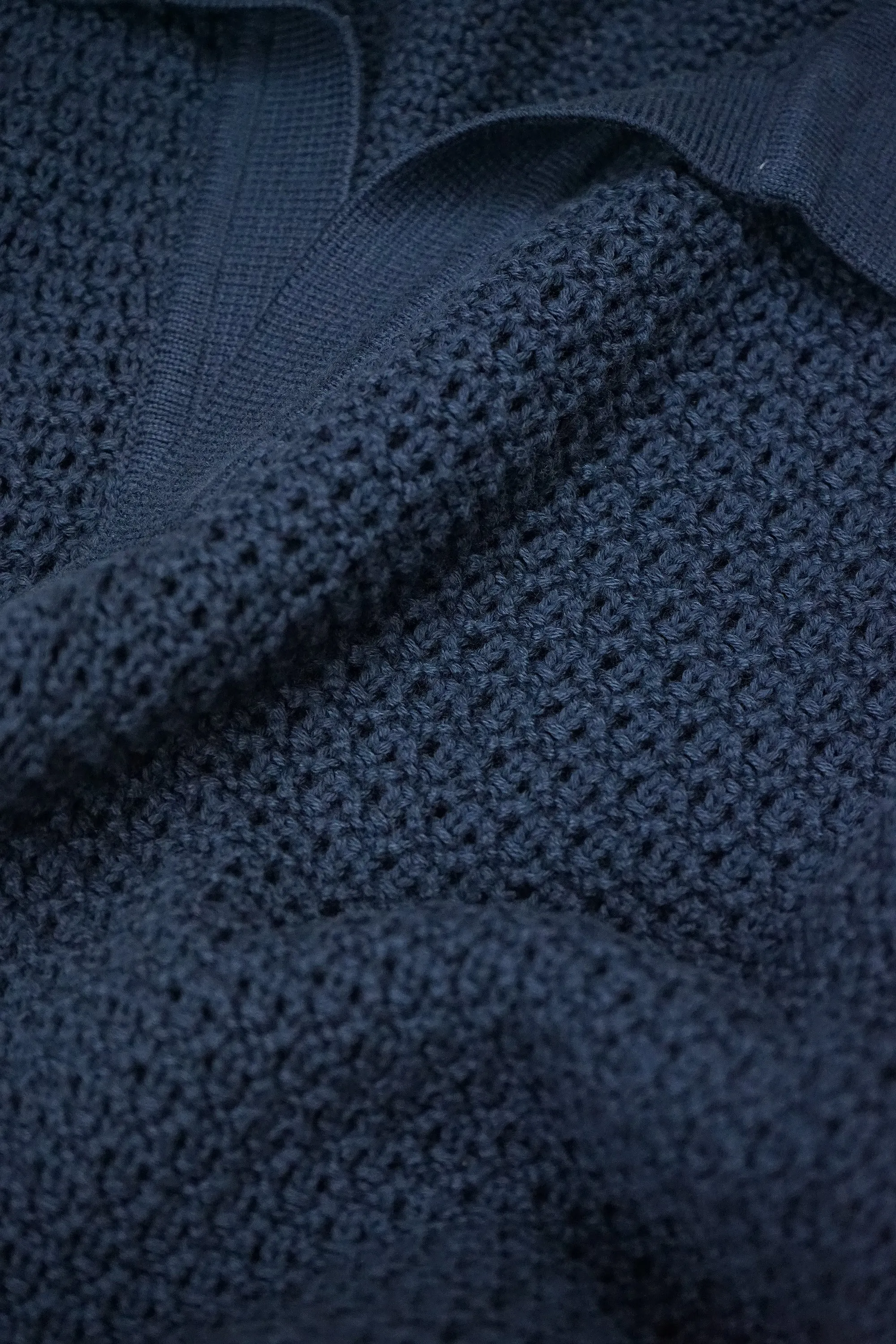 Benjamin Navy Crochet Polo