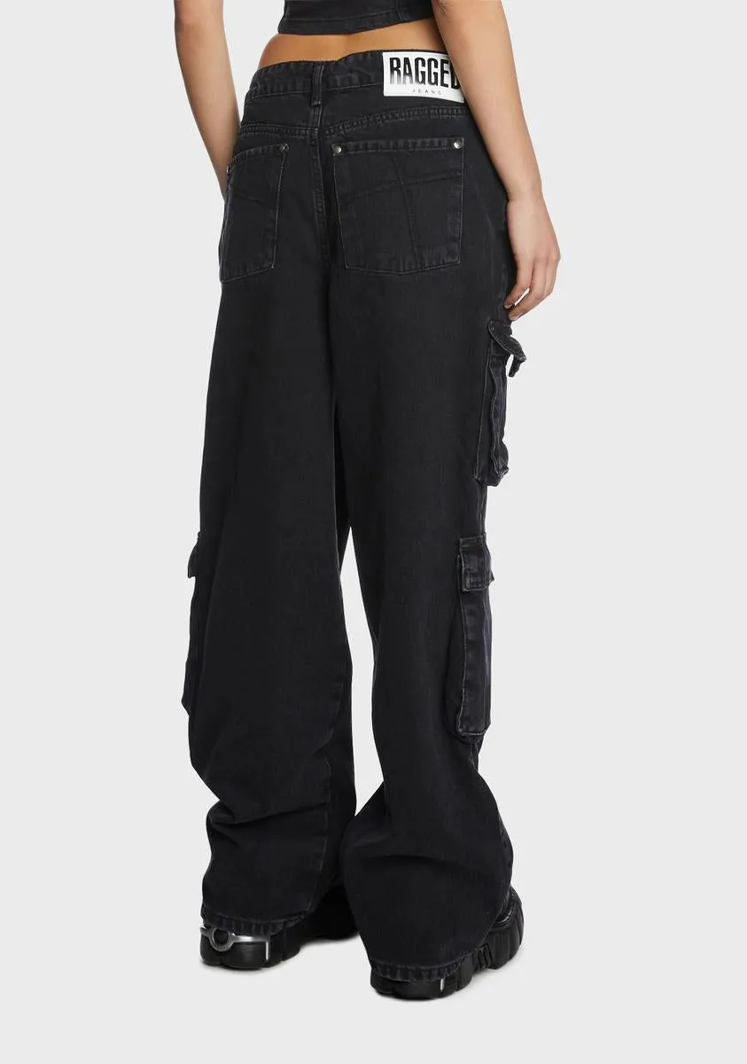 Black Combat Release Jeans