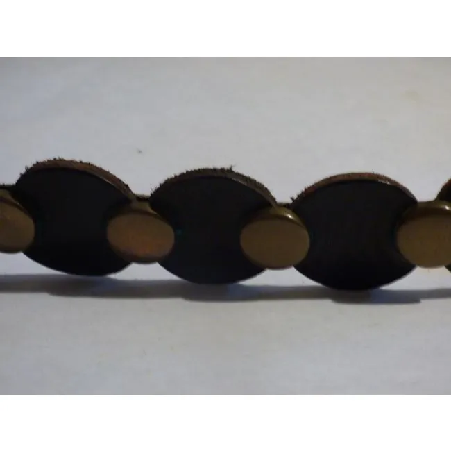 Brown Leather Belt With Bold Brass Accents