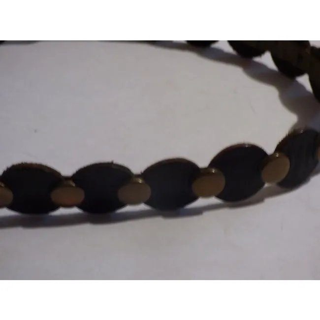 Brown Leather Belt With Bold Brass Accents