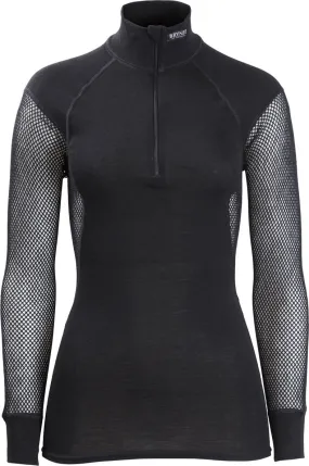 Brynje Women&#x27;s Wool Thermo Zip Polo Black | Buy Brynje Women&#x27;s Wool Thermo Zip Polo Black here | Outnorth