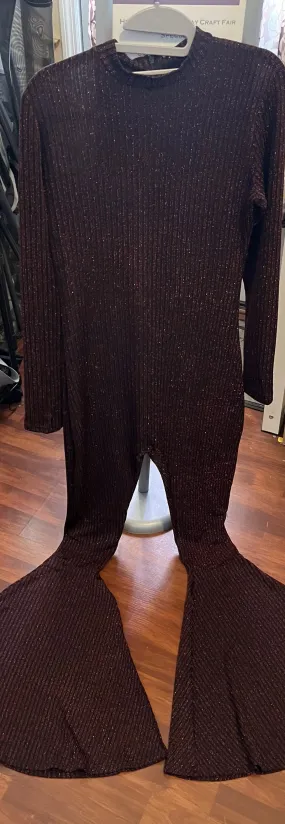 BURGUNDY SHIMMER JUMPSUIT