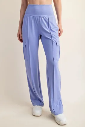 Butter Straight Leg Cargo Pants Blue Hyacinth