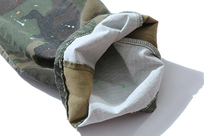 Camouflage Paint Splatter Cargo Pants