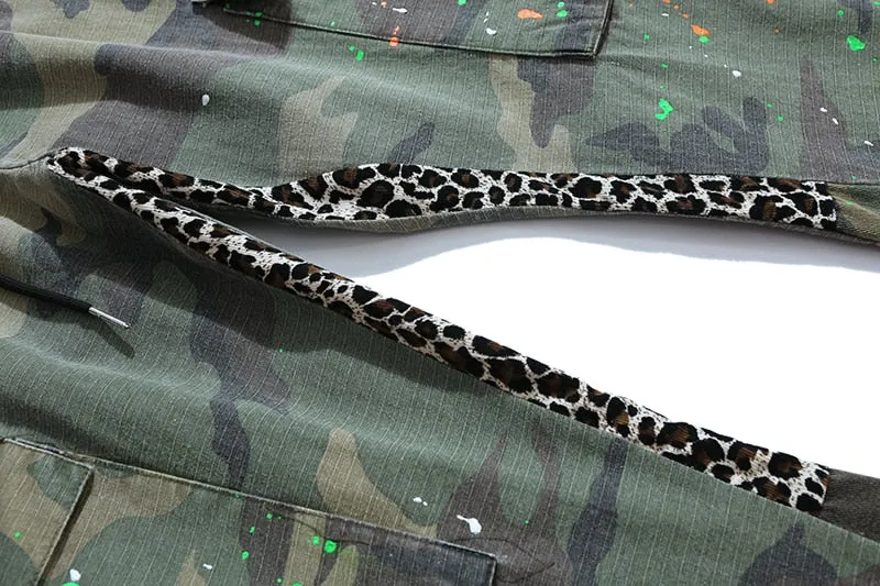 Camouflage Paint Splatter Cargo Pants