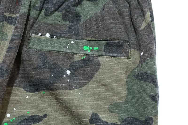 Camouflage Paint Splatter Cargo Pants