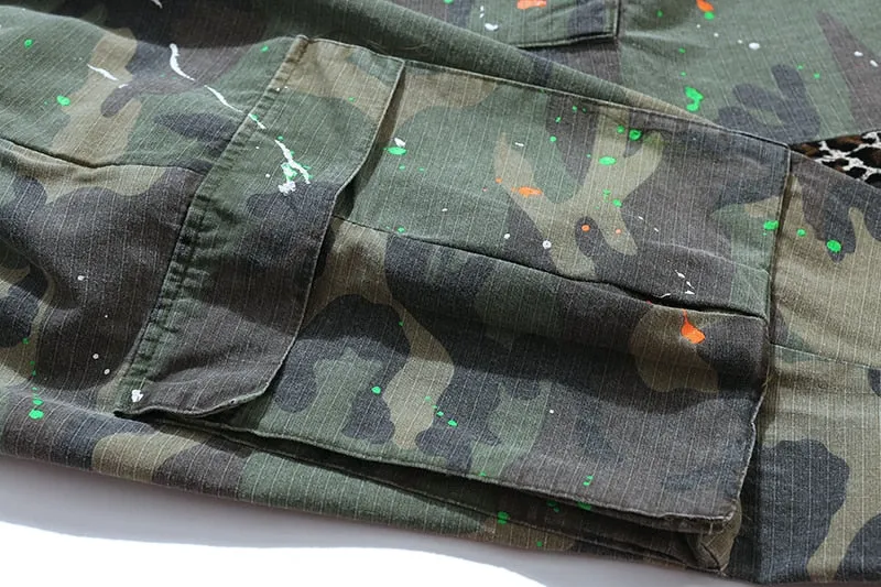 Camouflage Paint Splatter Cargo Pants
