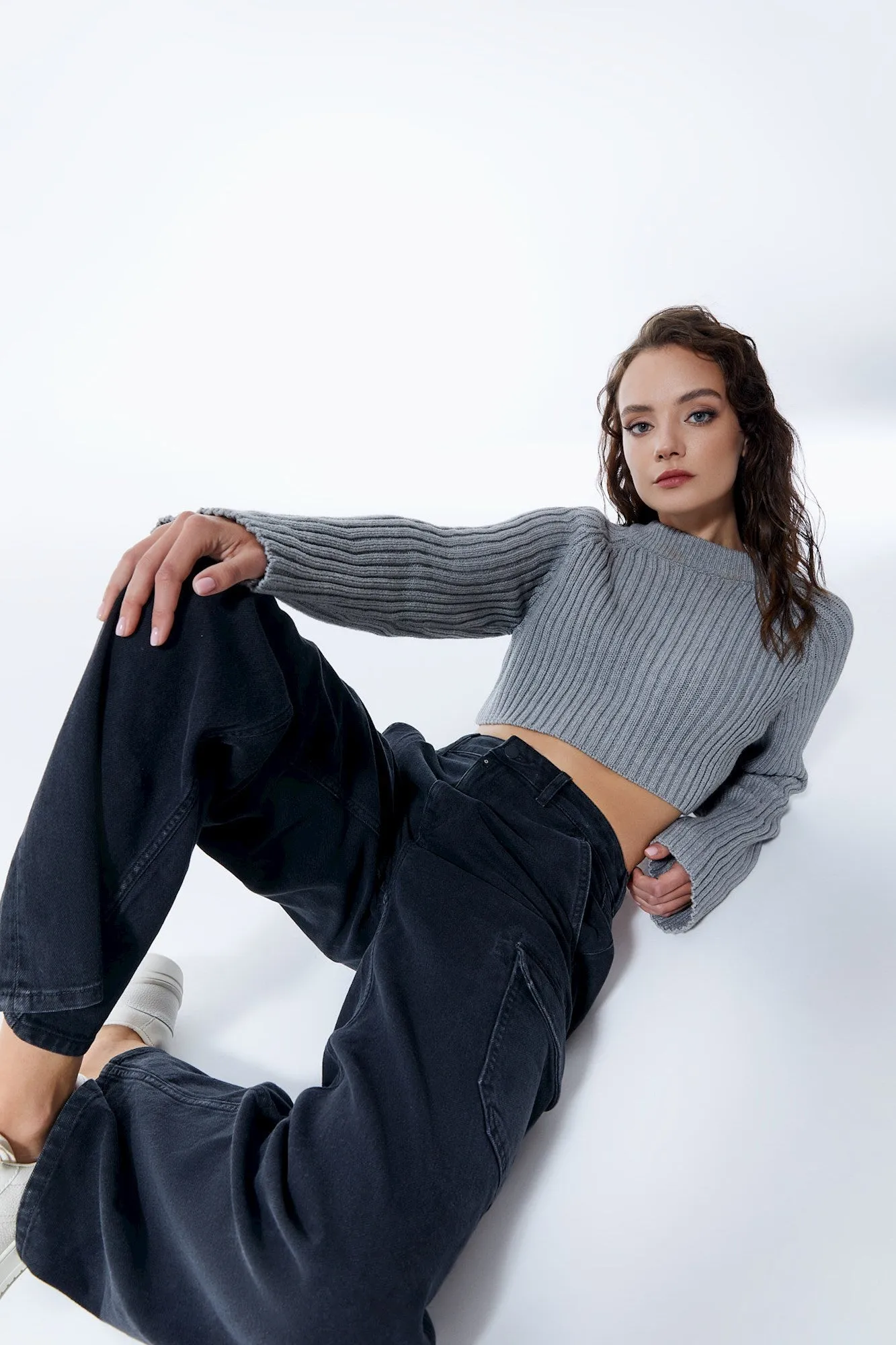 Charlotte High Waist Cargo Jeans Black VT