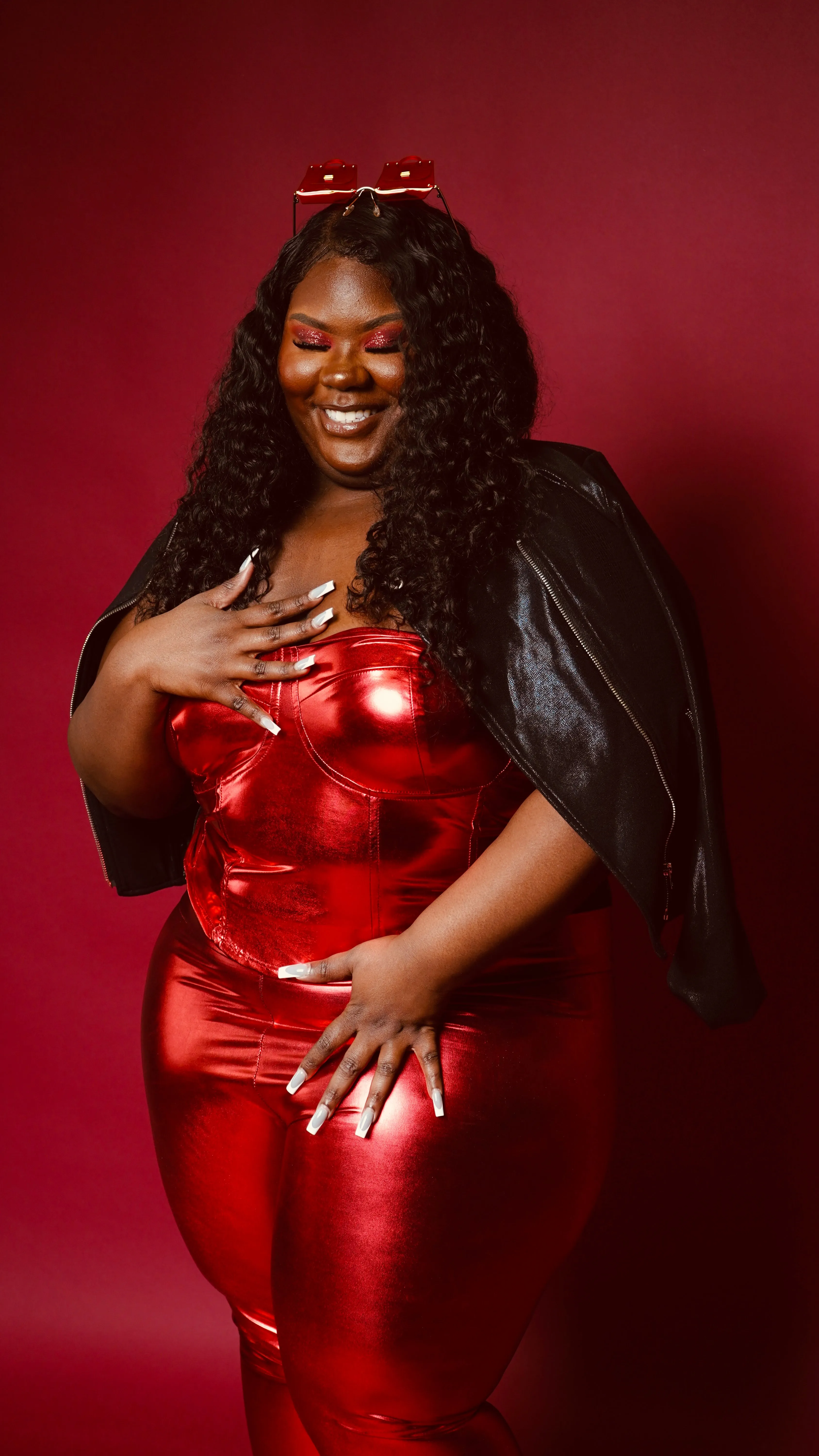 Cherry Bombshell Metallic Pant Set