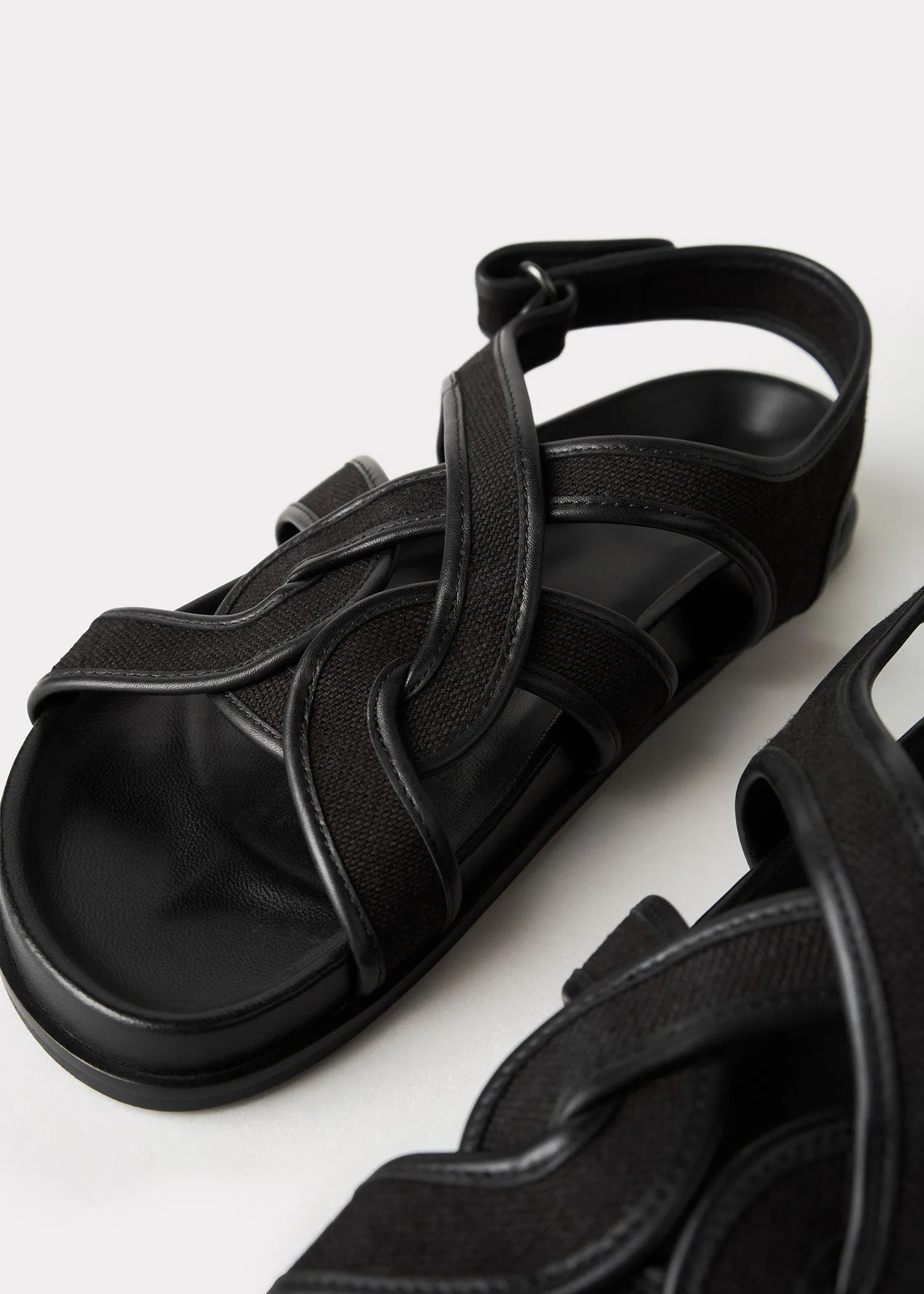Chunky canvas sandals black