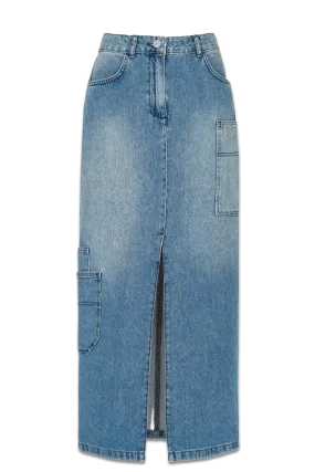 Cora Utility Denim Maxi Skirt
