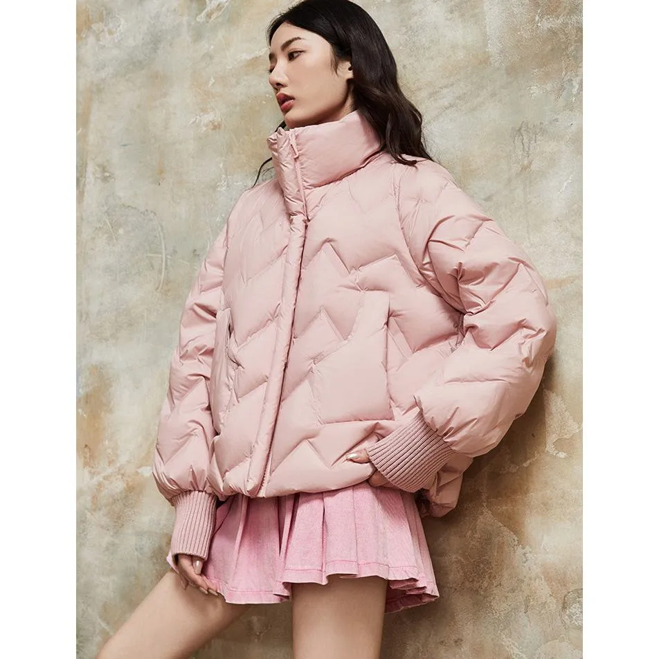 Cropped Puffa Quilted Down Jacket