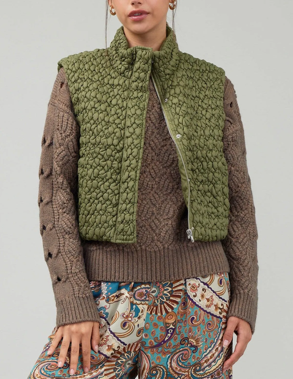 Current Air Cropped Quilting Vest
