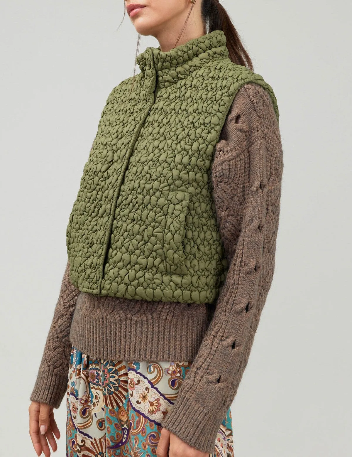 Current Air Cropped Quilting Vest