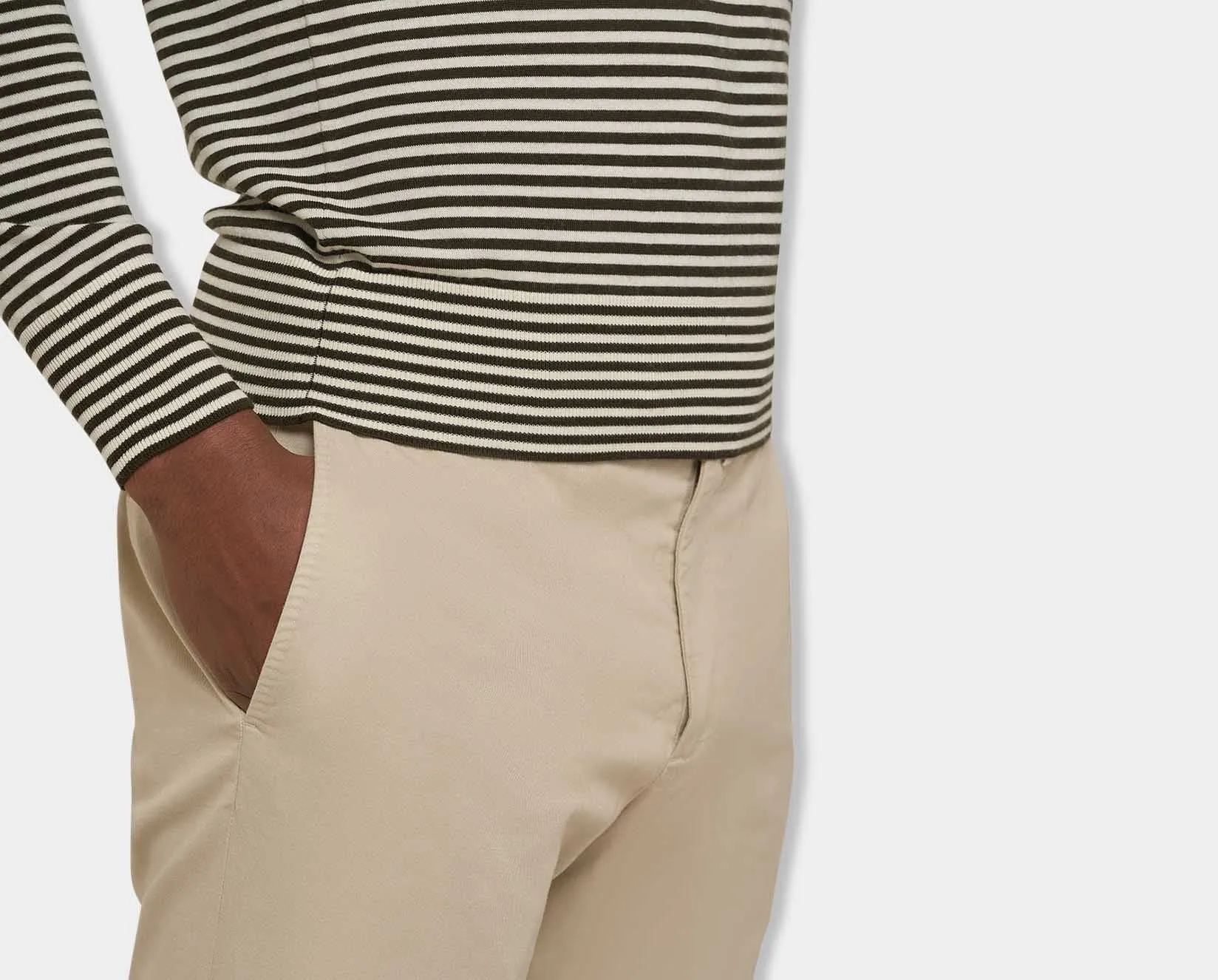 Ecru/Brown Riviera 3 Button Polo