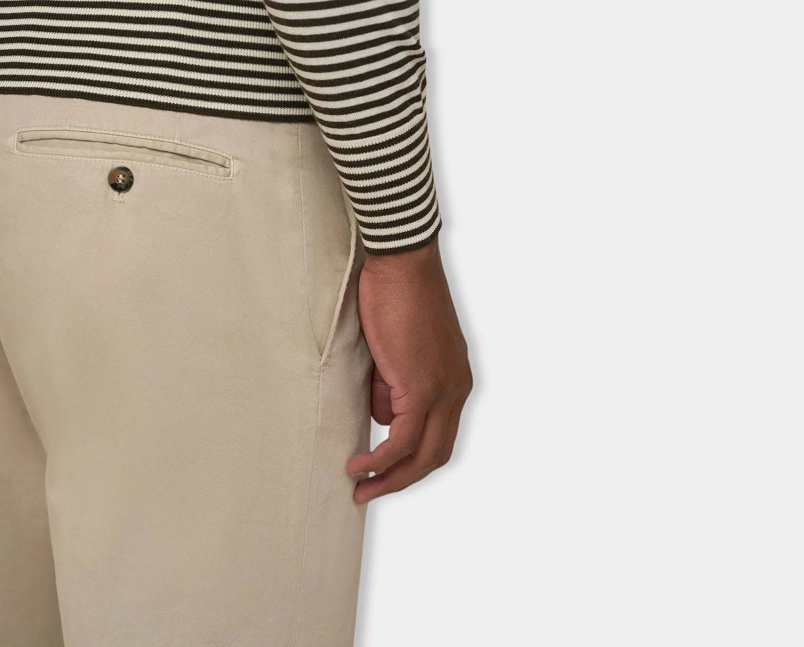 Ecru/Brown Riviera 3 Button Polo
