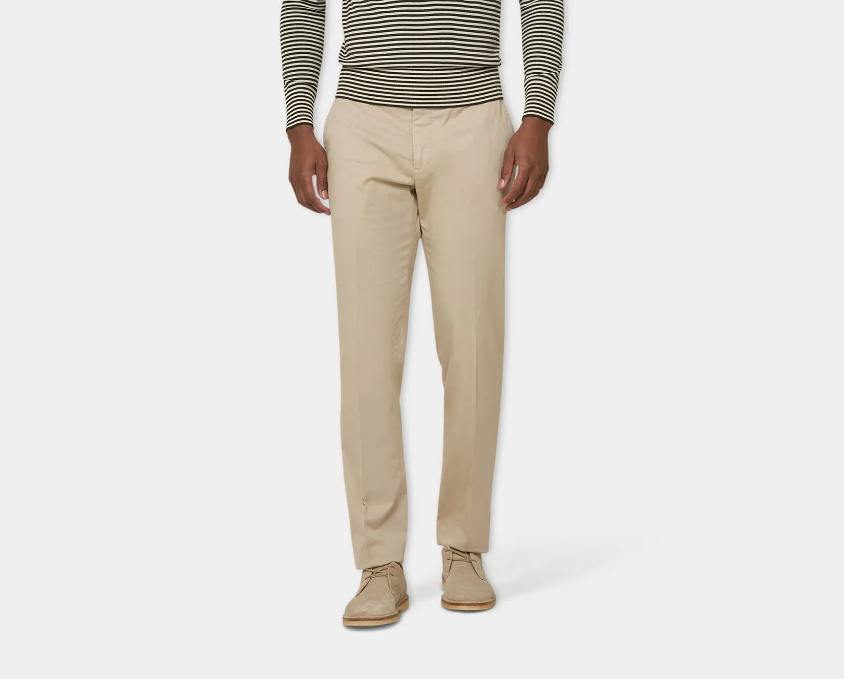 Ecru/Brown Riviera 3 Button Polo