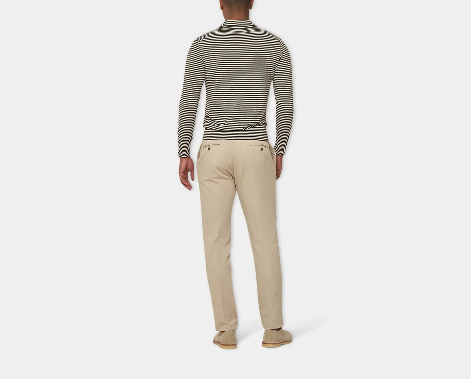 Ecru/Brown Riviera 3 Button Polo