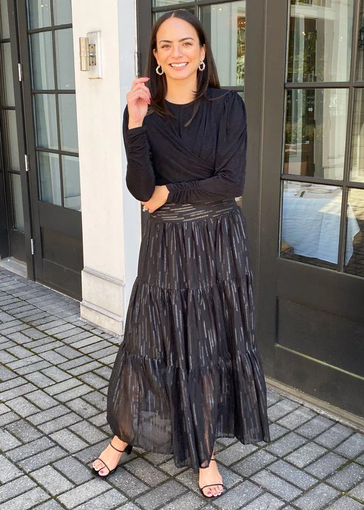 Elan Amelia Tiered Maxi Skirt