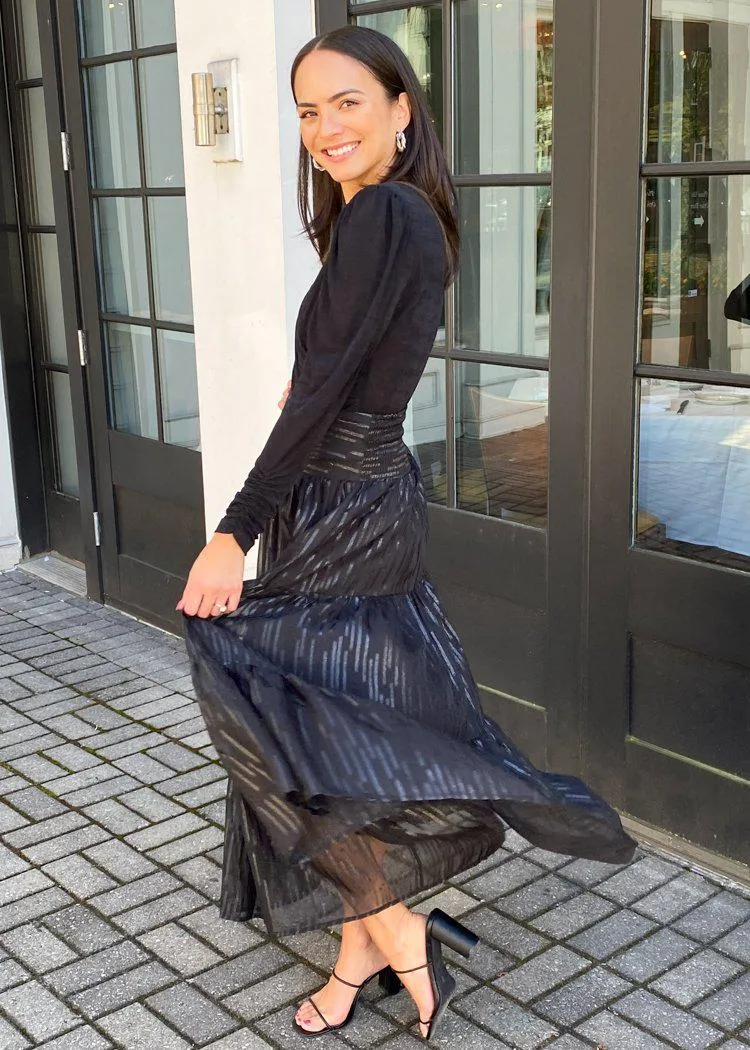 Elan Amelia Tiered Maxi Skirt