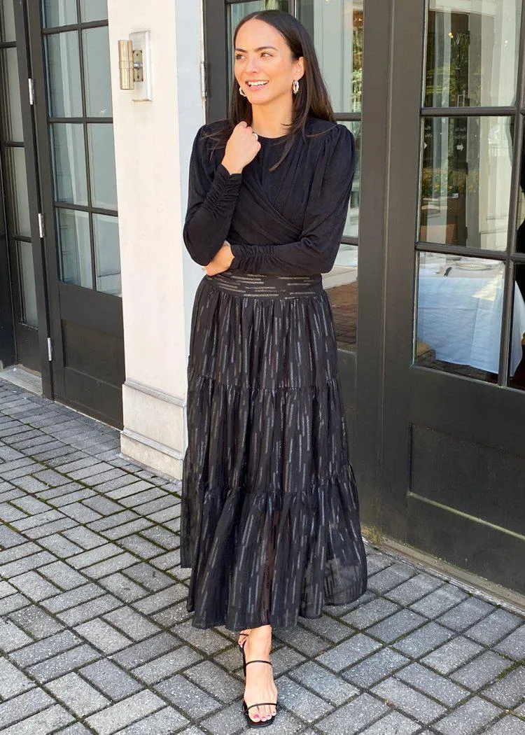 Elan Amelia Tiered Maxi Skirt
