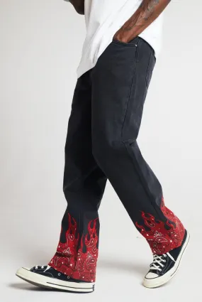 Flame Print Skate Fit Jeans